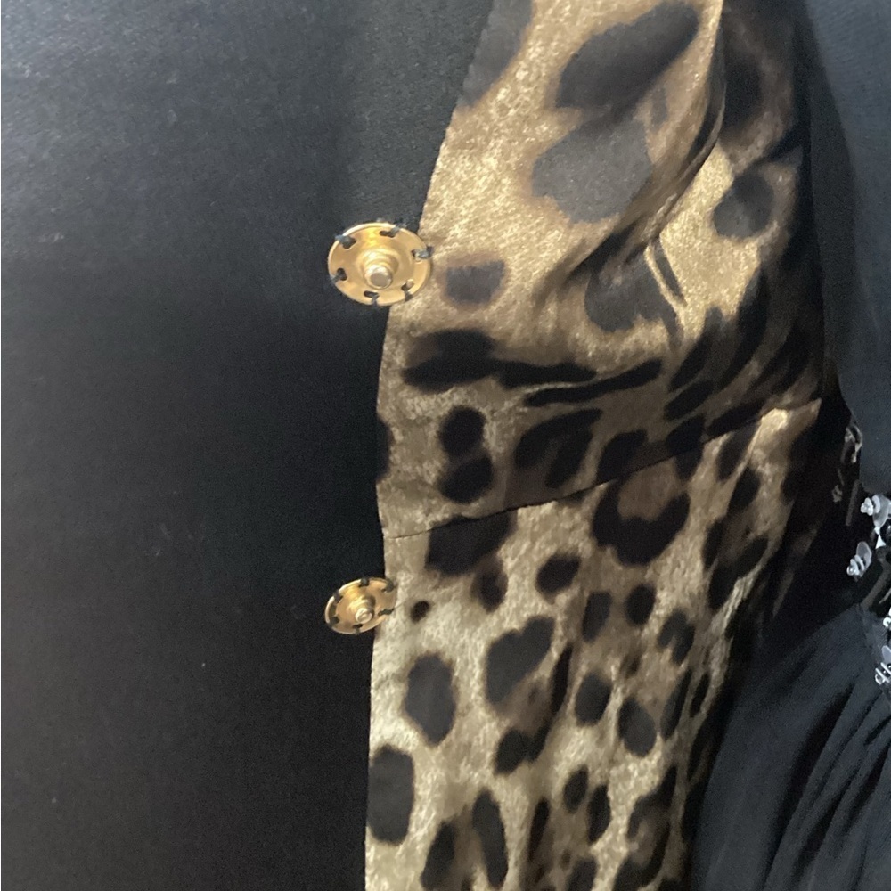 Dolce & Gabbana Black Trench Coat with Gold Embellishments - Picture 4 of 7